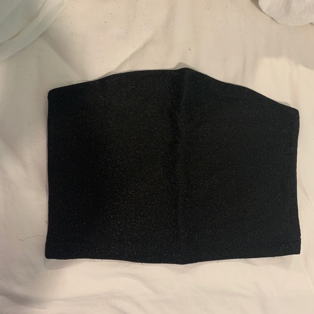 black sparkly tube top
